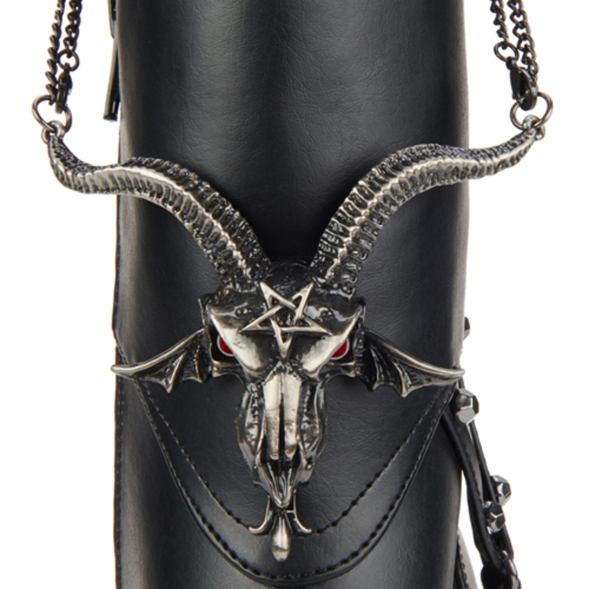 Hades + Alchemy BAPHOMETICA Black Mid Calf Boots 5" Heel 6-12