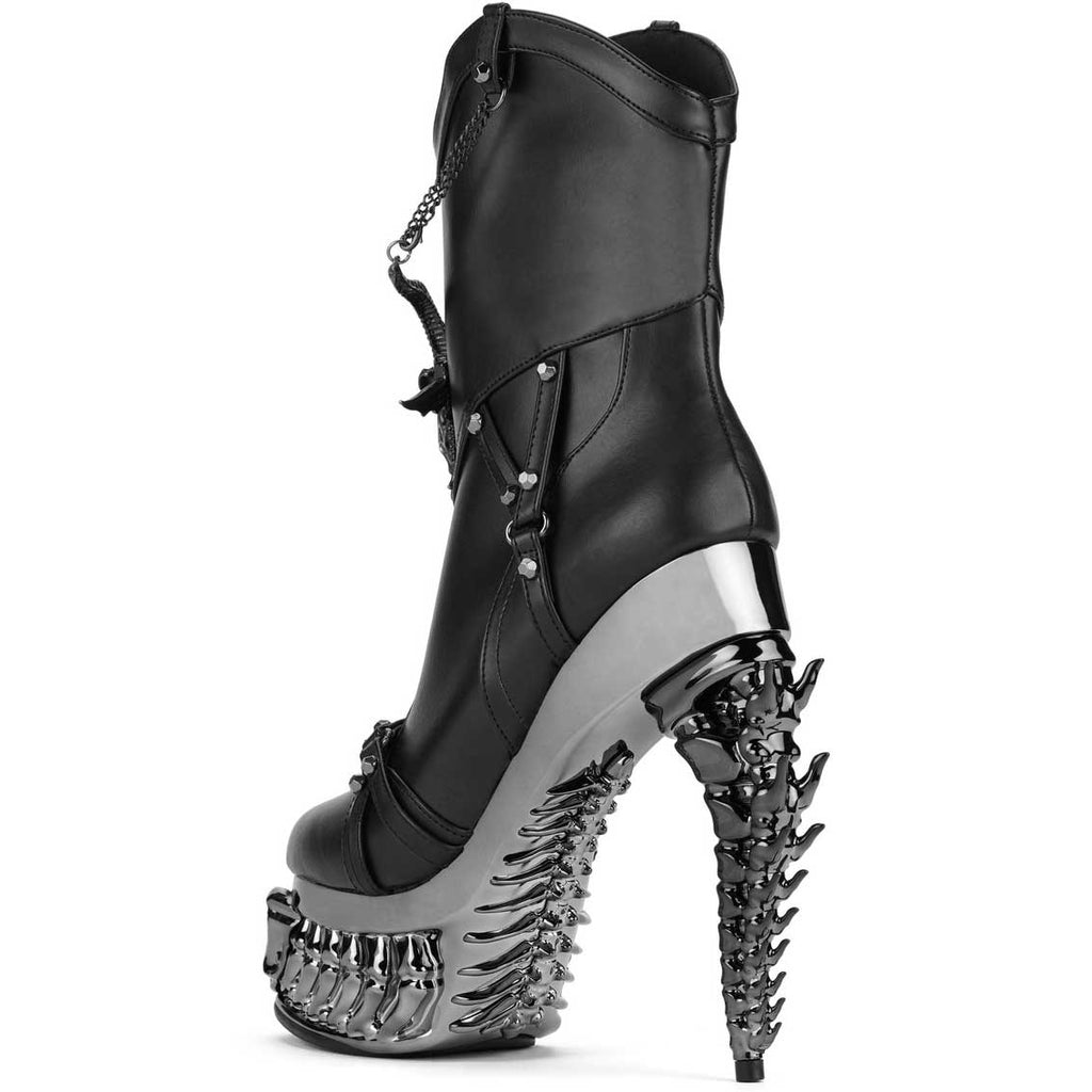 Hades + Alchemy BAPHOMETICA Black Mid Calf Boots 5" Heel 6-12