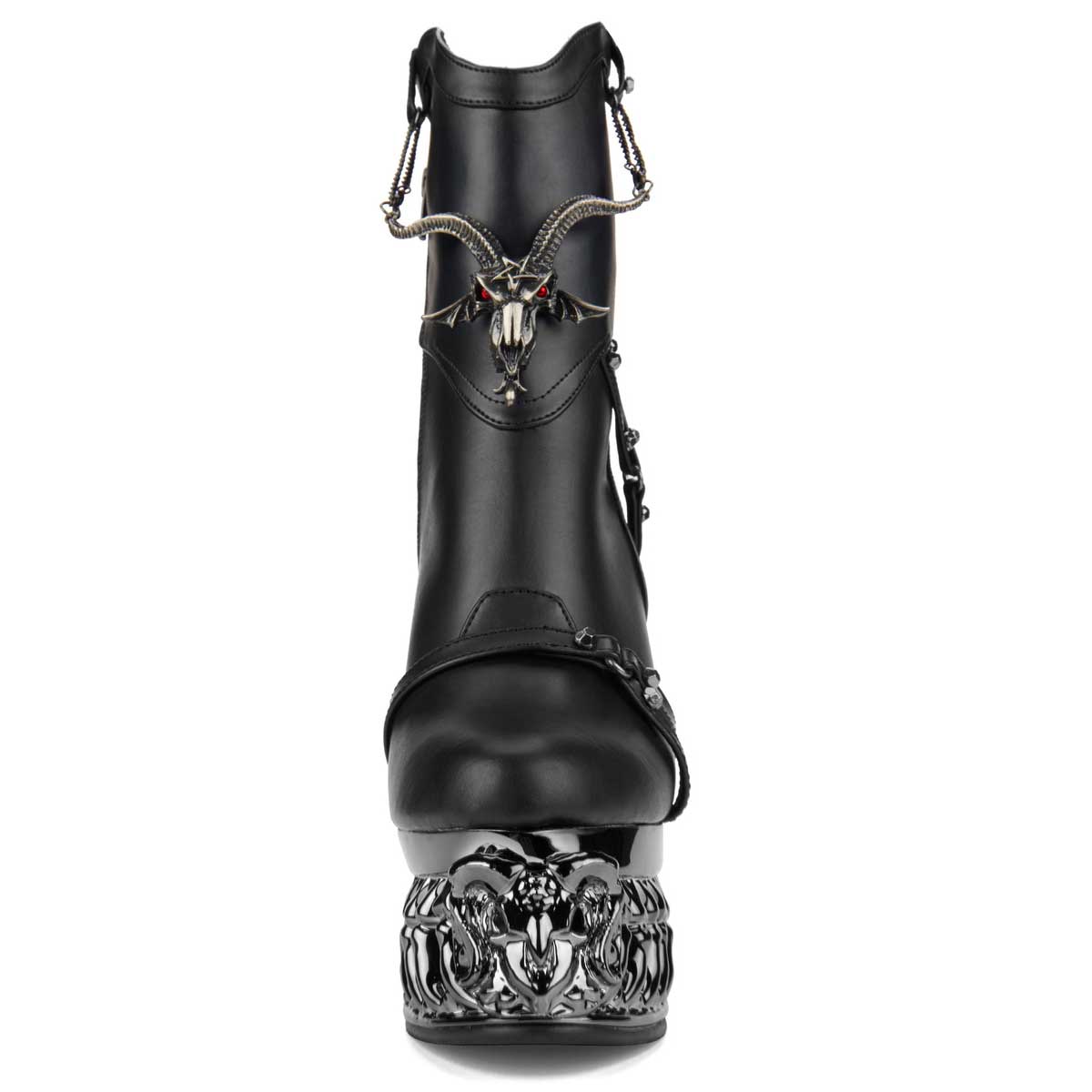 Hades + Alchemy BAPHOMETICA Black Mid Calf Boots 5" Heel 6-12