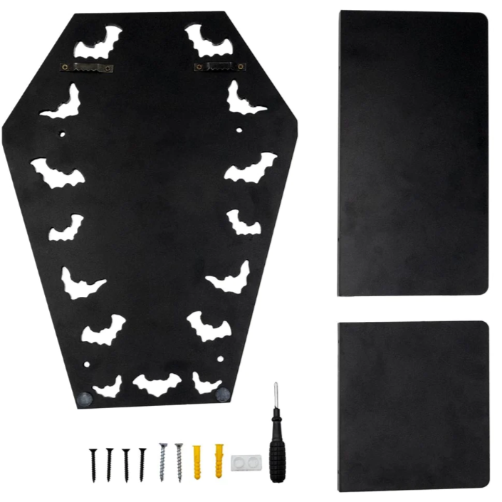 Kreepsville 666 Coffin Bats Black Wall Shelf