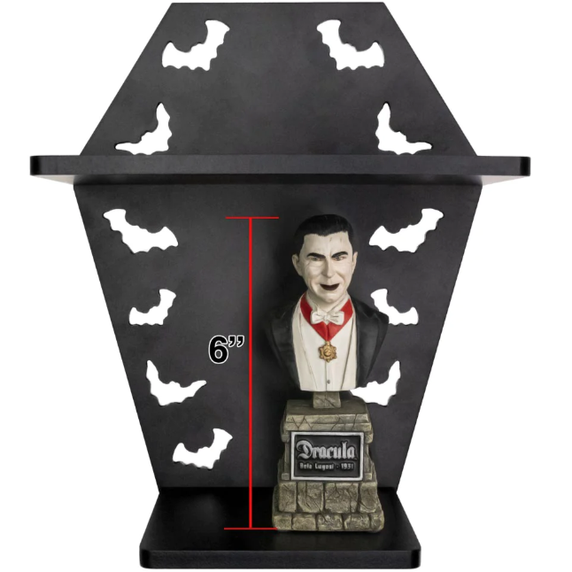 Kreepsville 666 Coffin Bats Black Wall Shelf