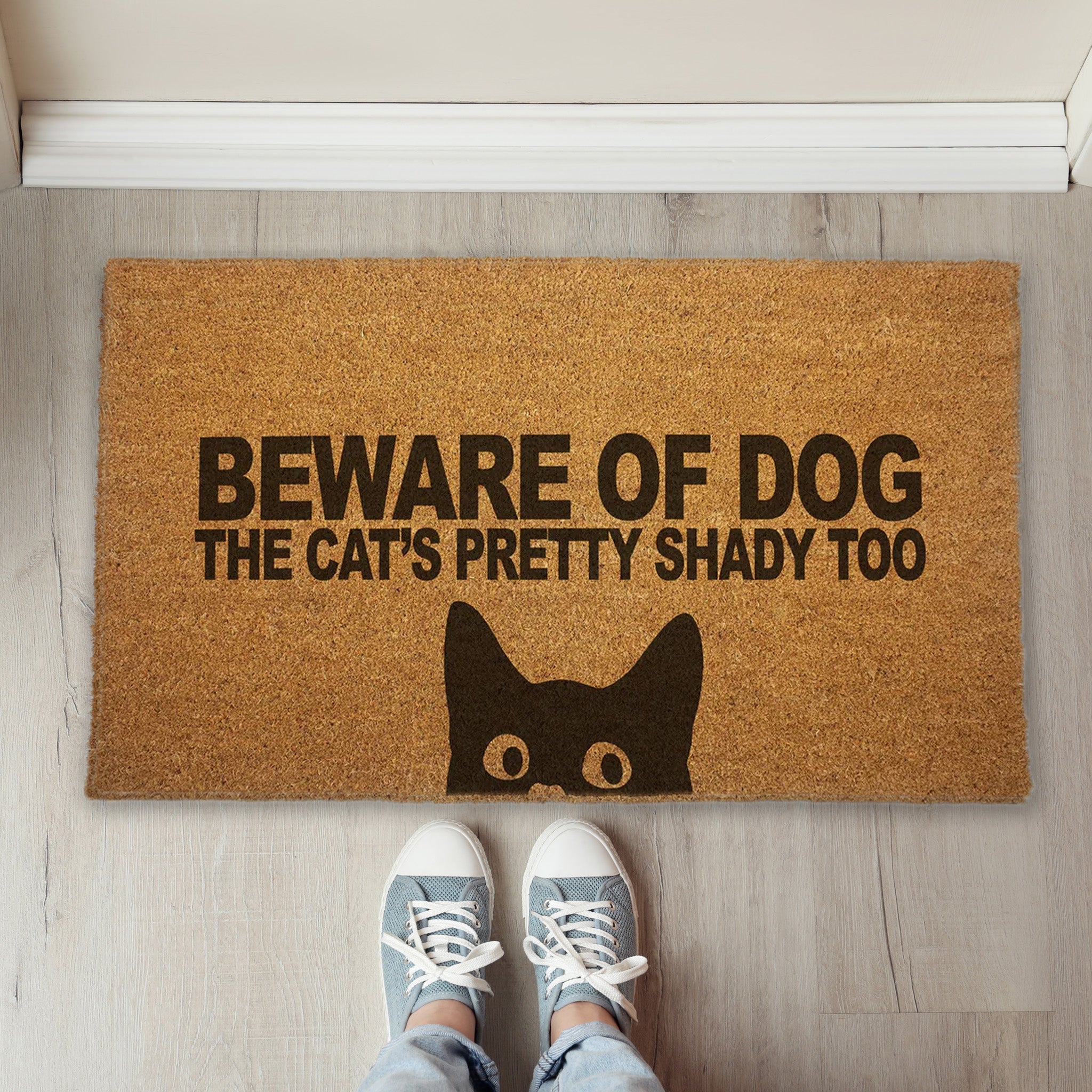 Original Underground Beware of Dog Cats Pretty Shady Too Door Mat