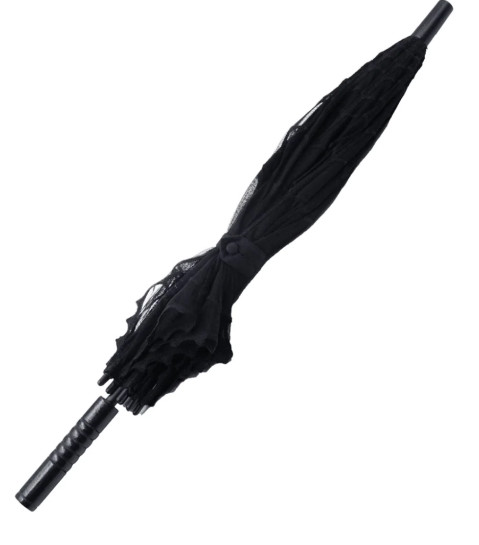 Kreepsville 666 Black Mesh Lace Spiderweb Shade Parasol