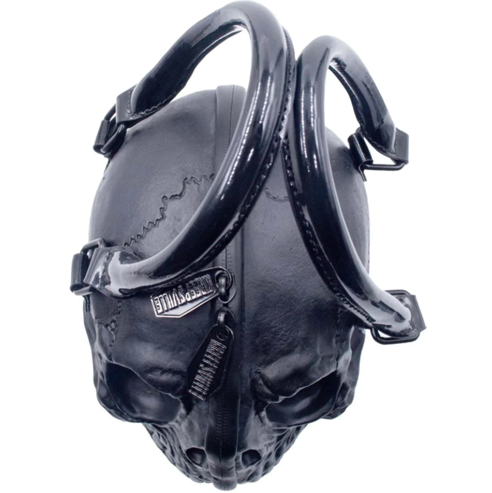 Kreepsville 666 Black Latex Skull Purse Handles Shoulder Strap