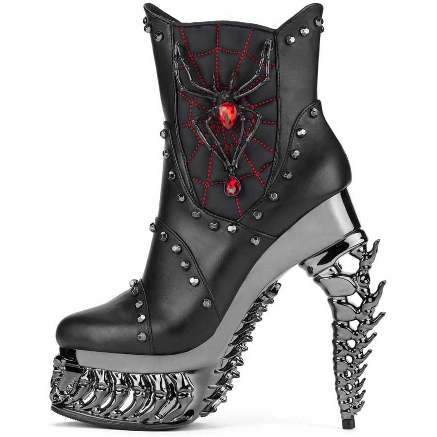 Hades + Alchemy BLACK WIDOW Black Mid Calf Boots 5" Heel 6-12