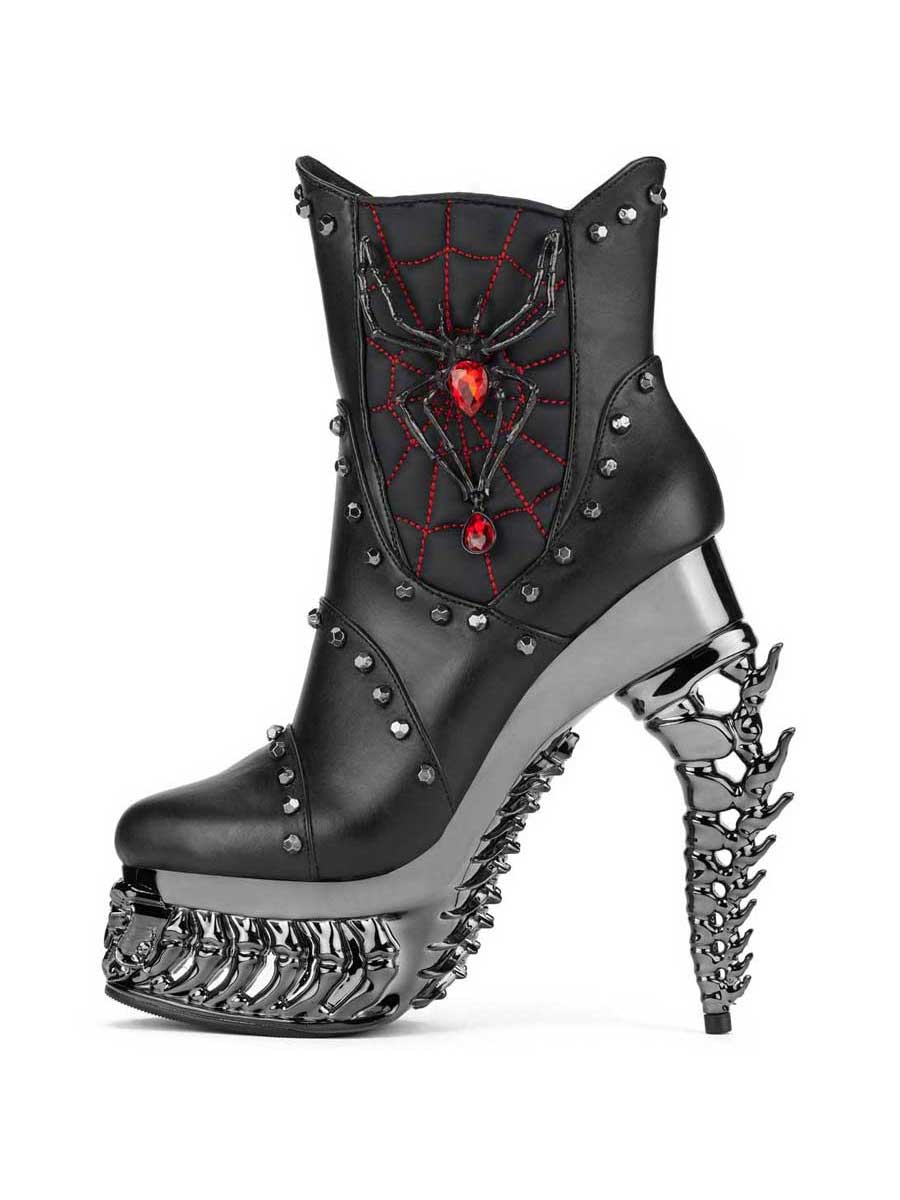Hades + Alchemy BLACK WIDOW Black Mid Calf Boots 5" Heel 6-12