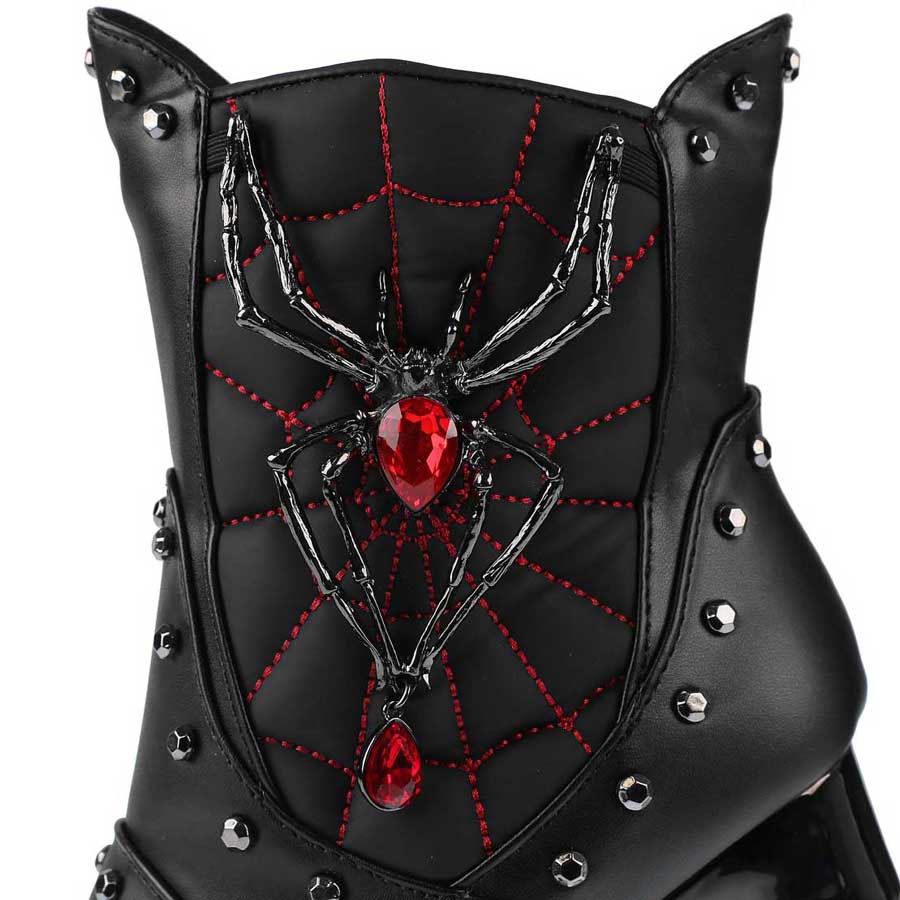 Hades + Alchemy BLACK WIDOW Black Mid Calf Boots 5" Heel 6-12