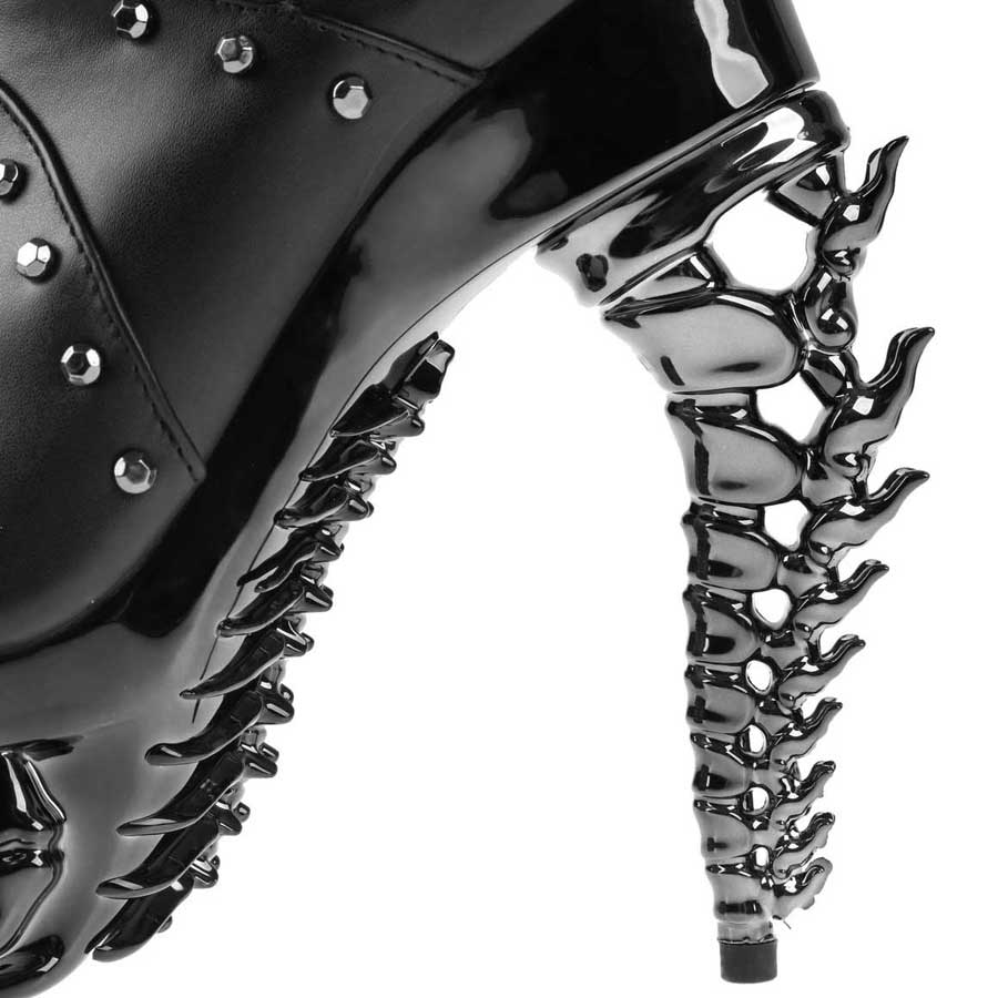 Hades + Alchemy BLACK WIDOW Black Mid Calf Boots 5" Heel 6-12