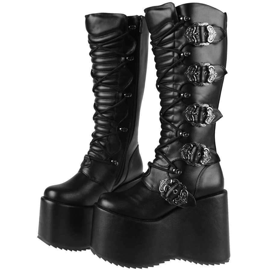 Hades BODIL Black Knee High 5" Platform Boots 6-12