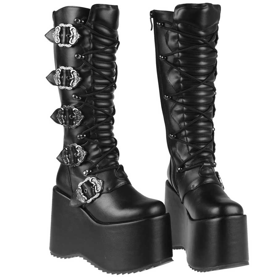 Hades BODIL Black Knee High 5" Platform Boots 6-12