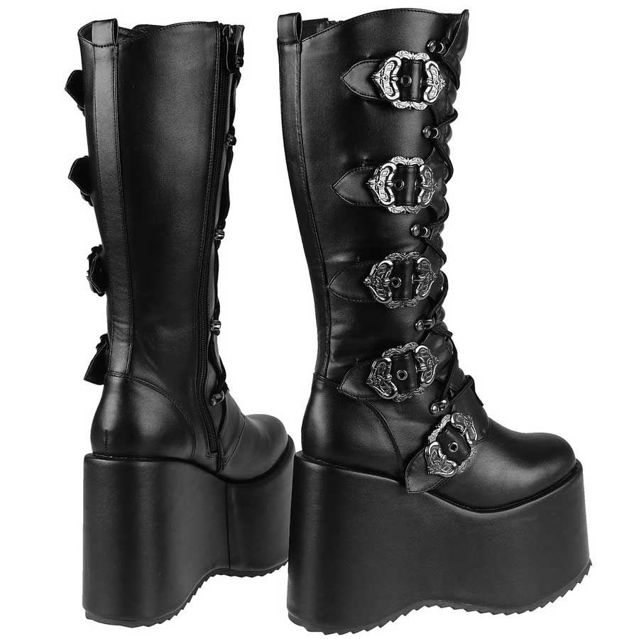 Hades BODIL Black Knee High 5" Platform Boots 6-12