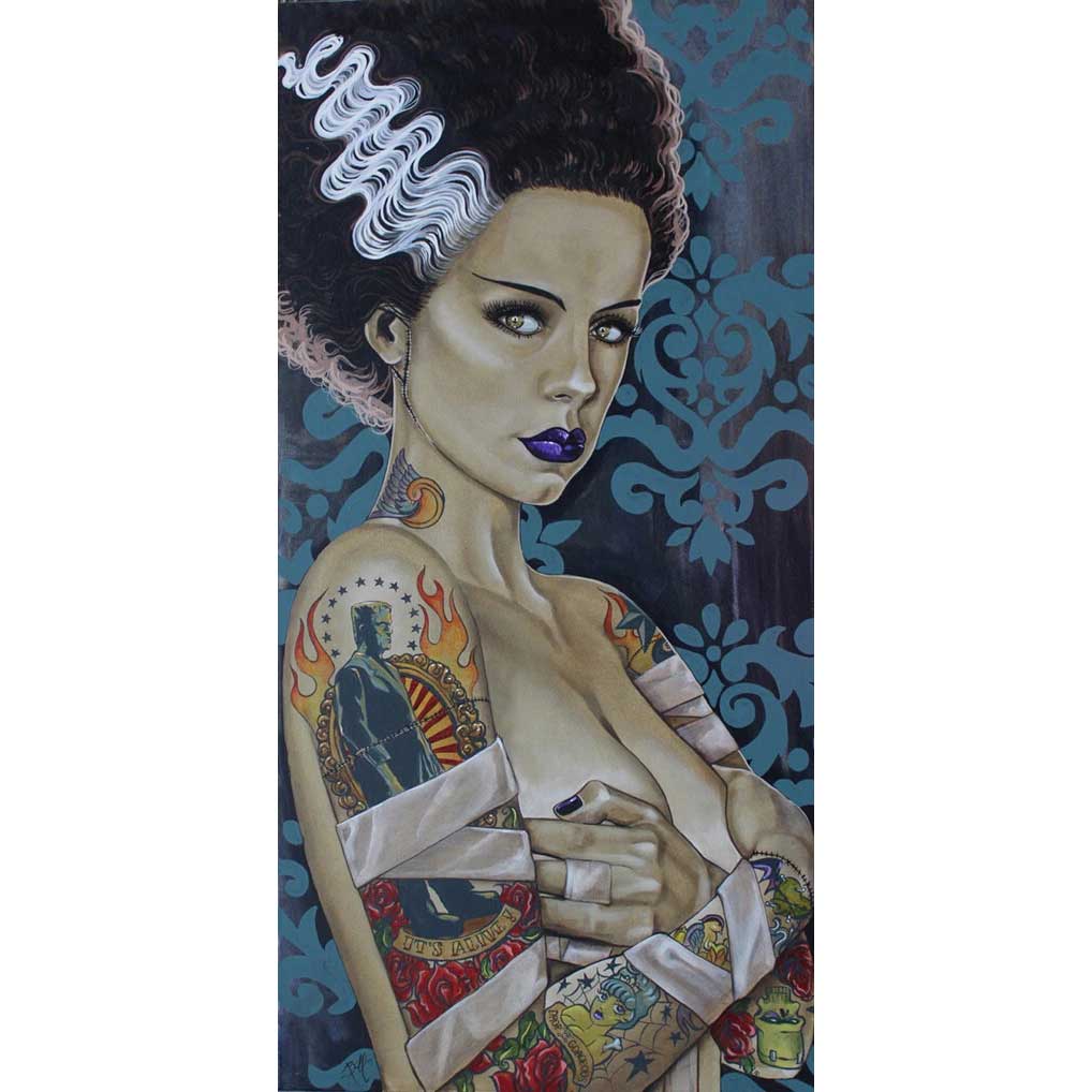 Lowbrow Art Bride Ink Canvas Giclee 5 Sizes