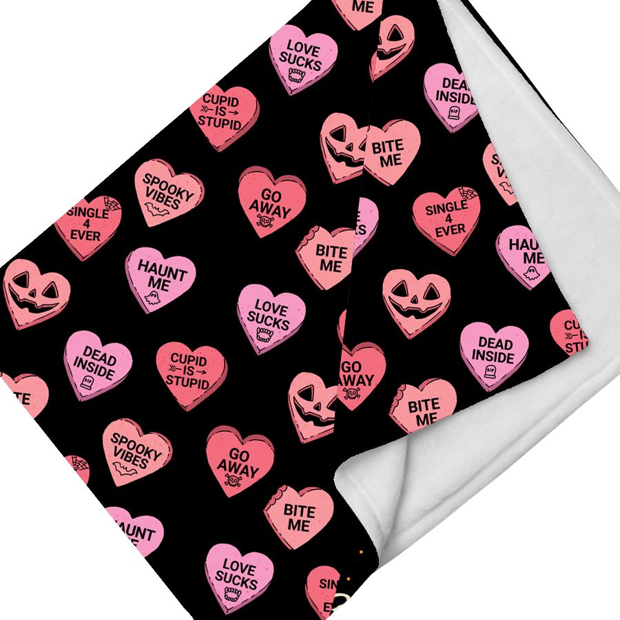 Murder Apparel Candy Hearts Throw Blanket