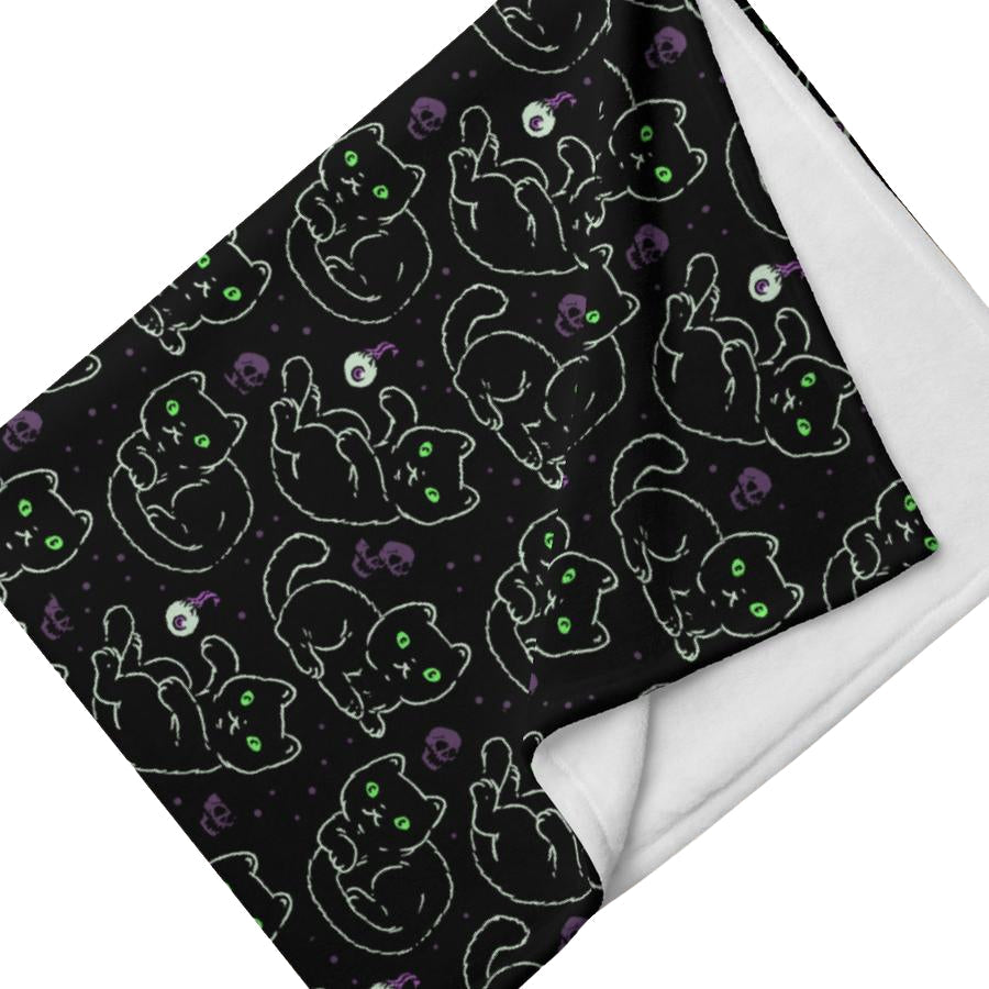 Murder Apparel Black Cats Throw Blanket