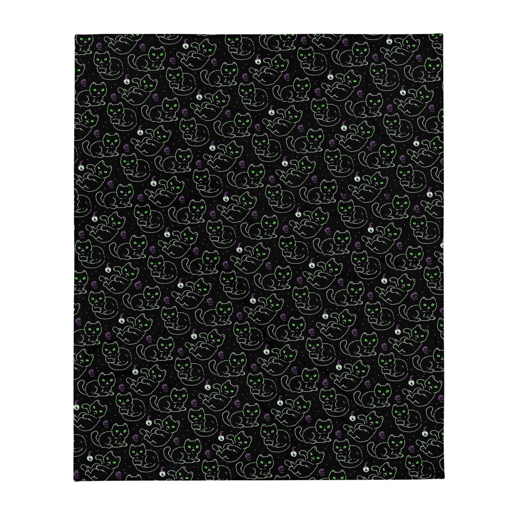 Murder Apparel Black Cats Throw Blanket