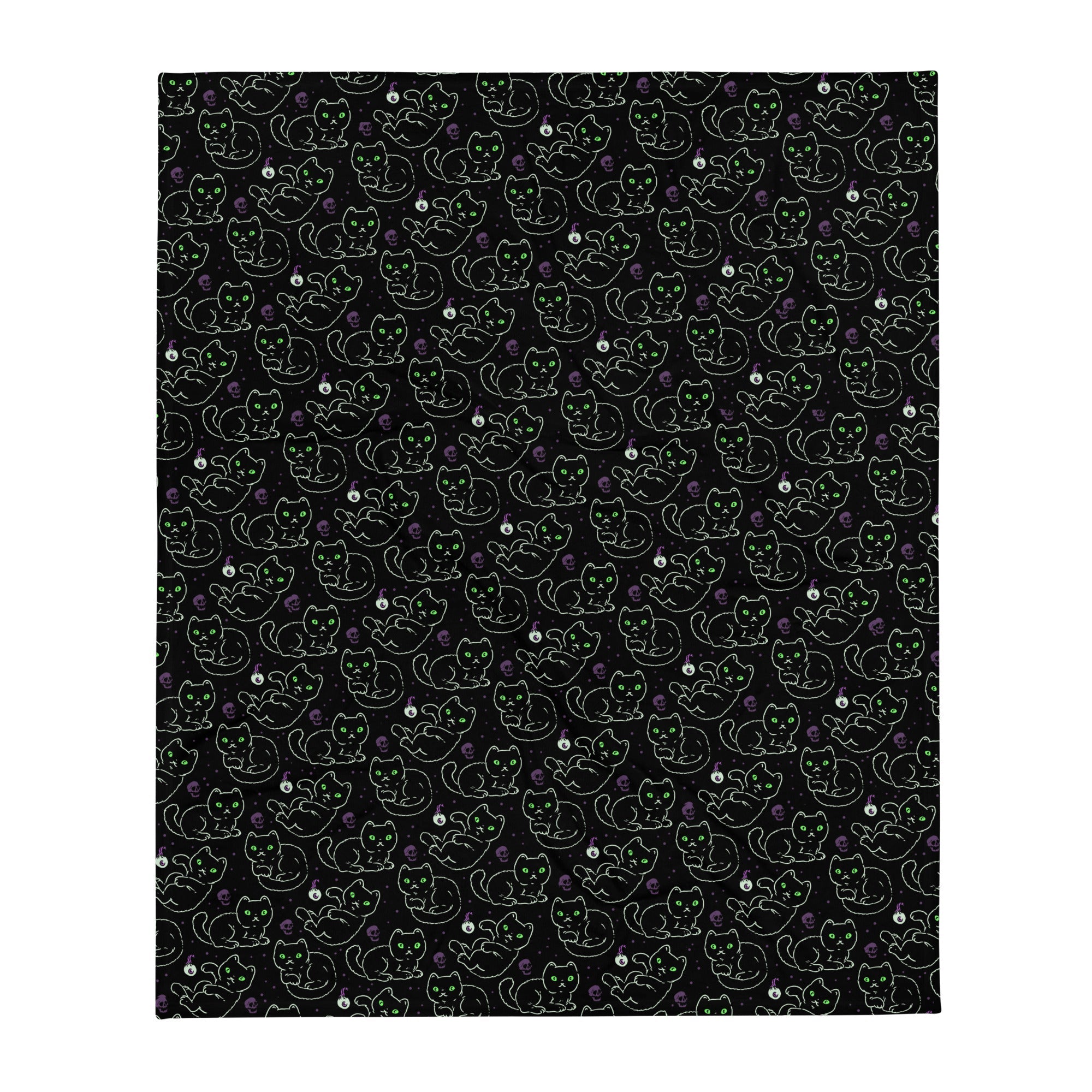 Murder Apparel Black Cats Throw Blanket
