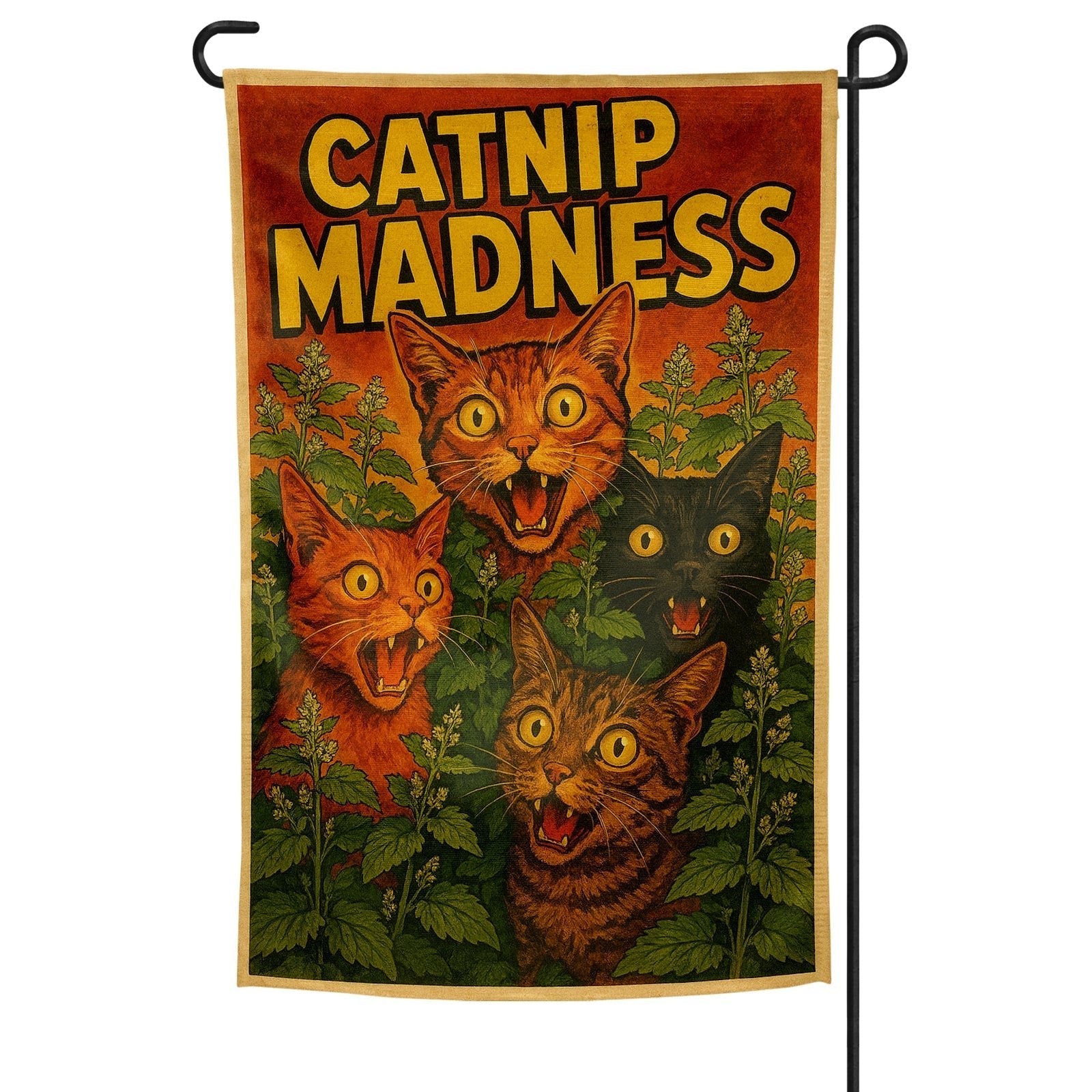 Original Underground Catnip Madness Garden Flag