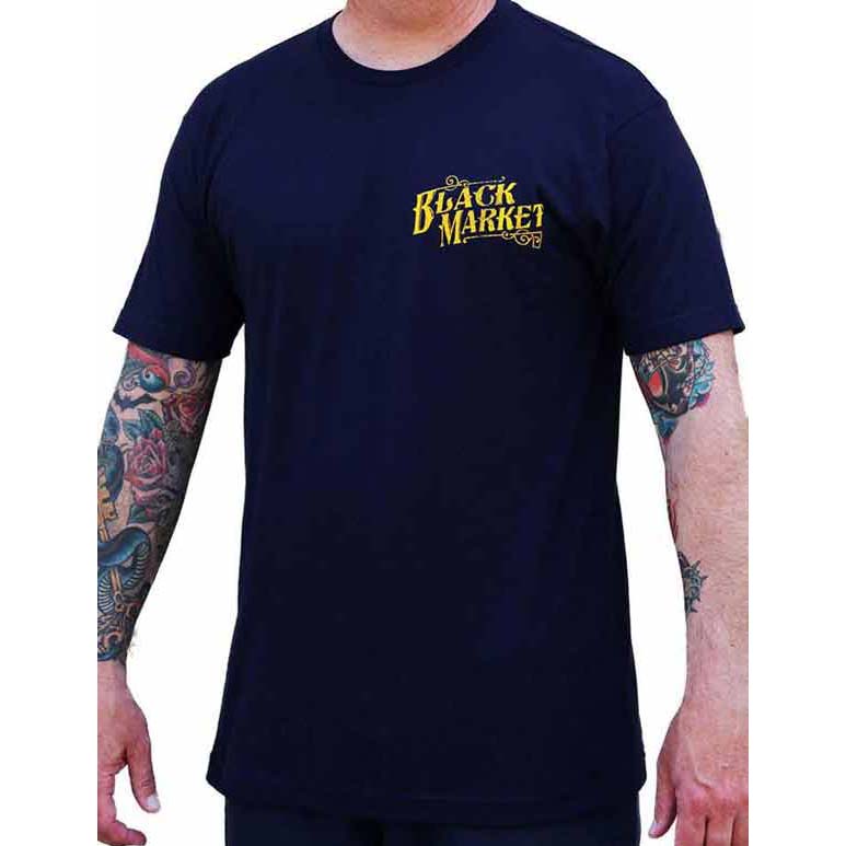 Black Market Art Golden Cobra Navy Tee