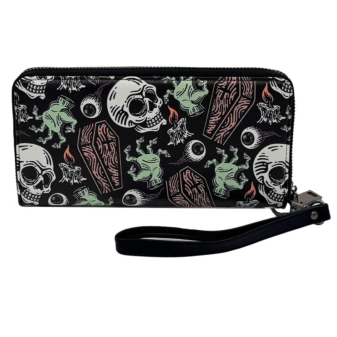 Original Underground Coffins and Skulls Clutch Handbag