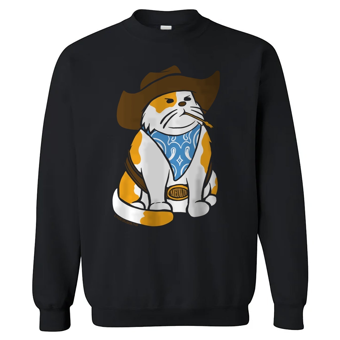 Original Underground Cowboy Cat Crewneck Sweatshirt