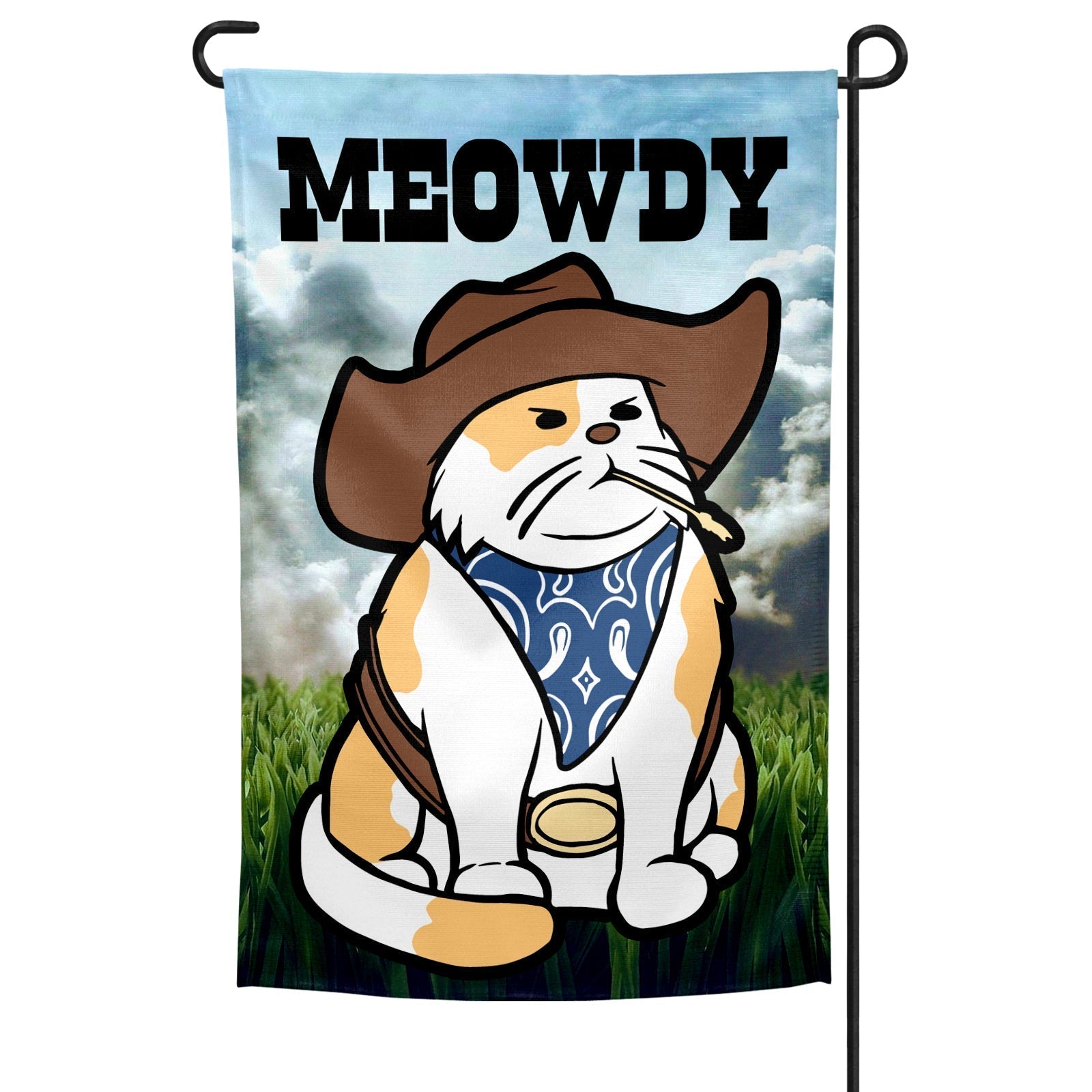 Original Underground Cowboy Cat Garden Flag