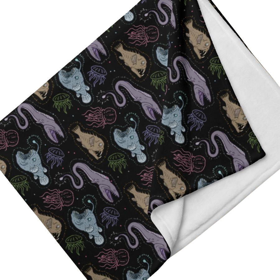 Murder Apparel Deep Sea Fish Throw Blanket