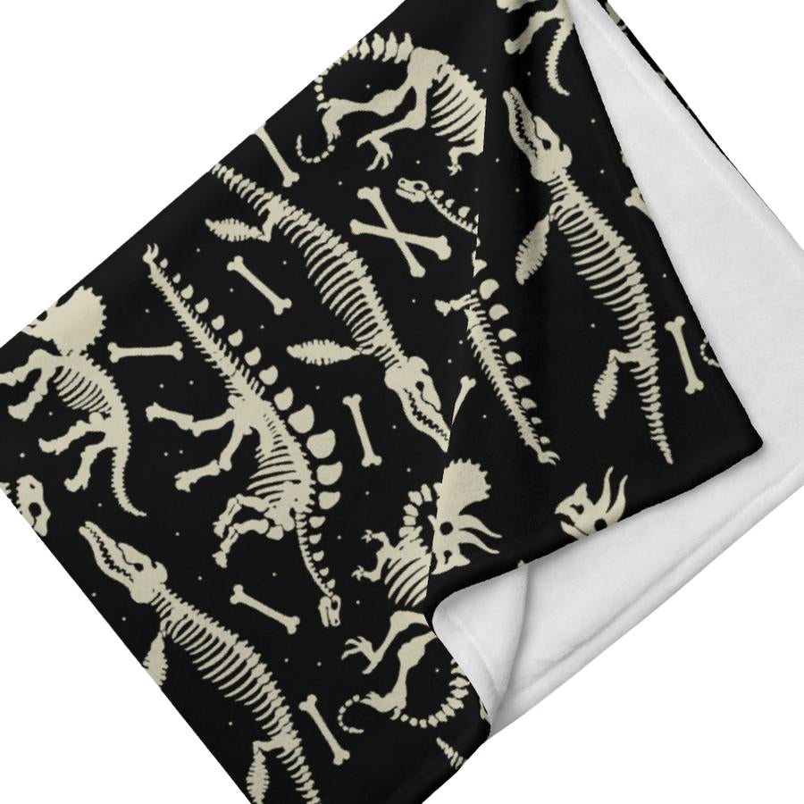 Murder Apparel Dinosaur Fossils Throw Blanket