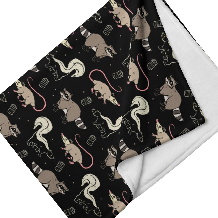Murder Apparel Garbage Cats Throw Blanket