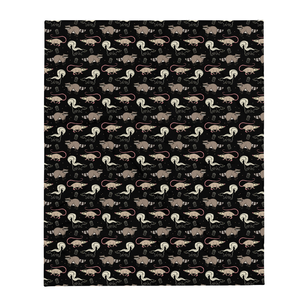 Murder Apparel Garbage Cats Throw Blanket