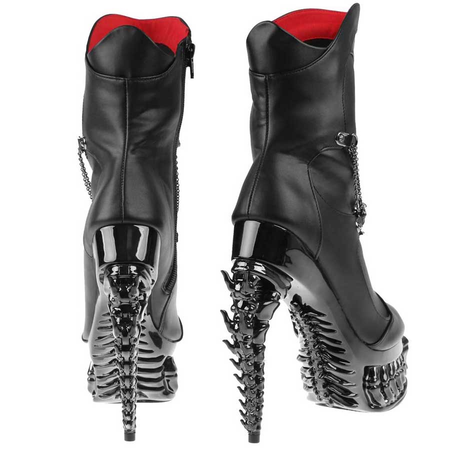 Hades + Alchemy GHOST OF WHITBY Black Mid Calf Boots 5" Heel 6-12