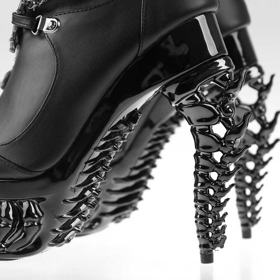 Hades + Alchemy GHOST OF WHITBY Black Mid Calf Boots 5" Heel 6-12