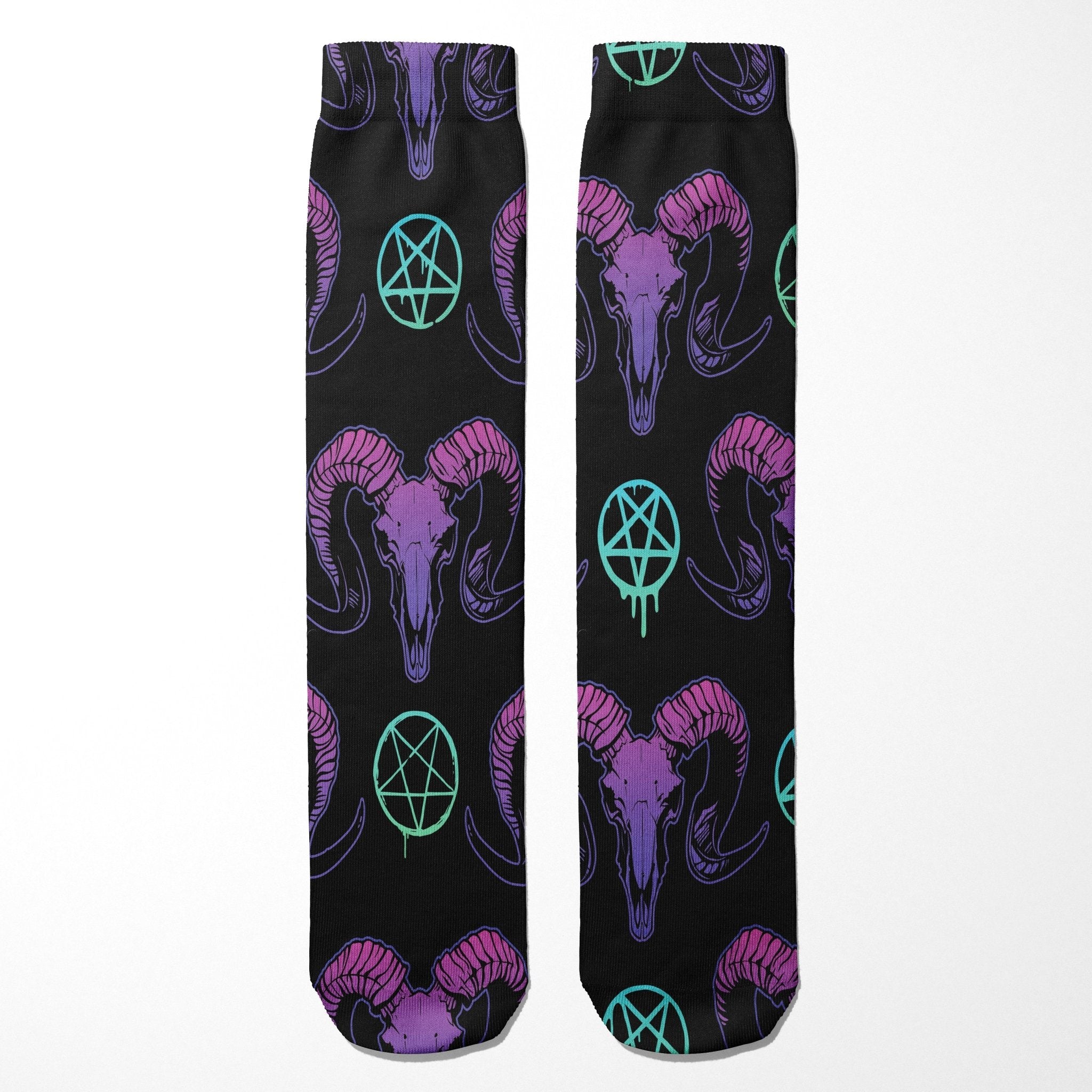 Original Underground Goat Skulls and Pentacles Socks
