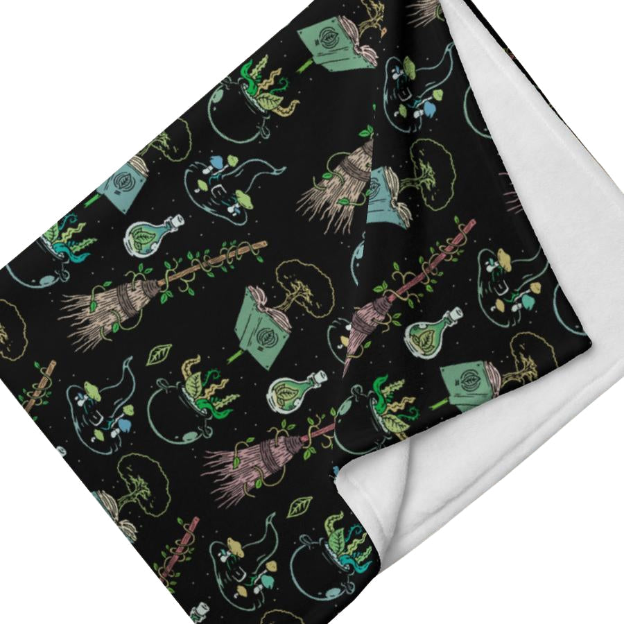 Murder Apparel Green Witch Throw Blanket