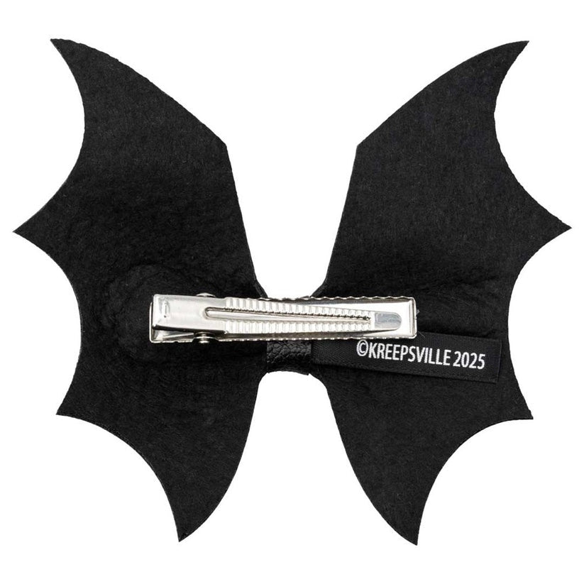 Kreepsville 666 Batwing Black PVC Hair Bow