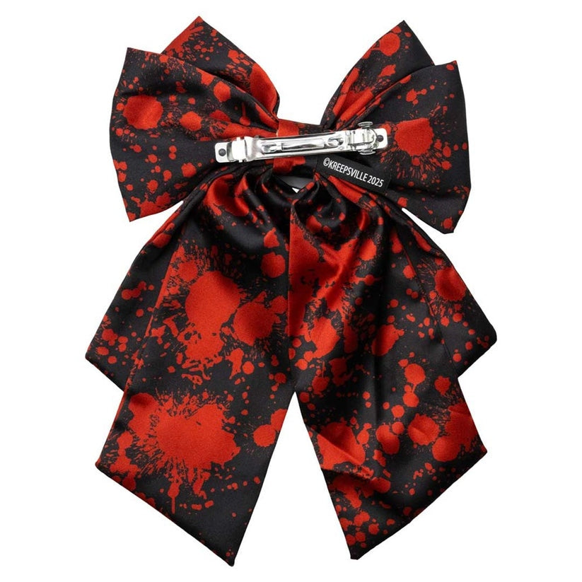 Kreepsville 666 Black Blood Splatter Cleaver Satin Bow
