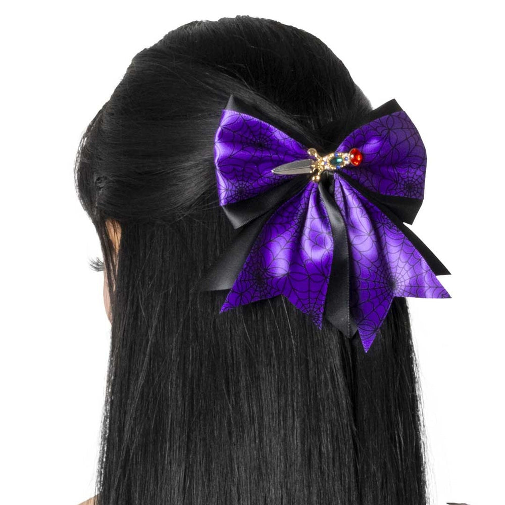 Kreepsville 666 Black Purple Elvira Dagger Bow