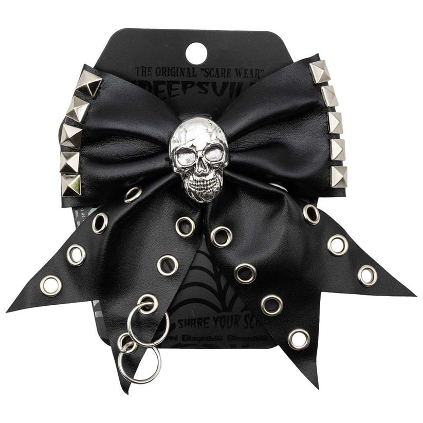 Kreepsville 666 Skull Punk Studded Hair Bow
