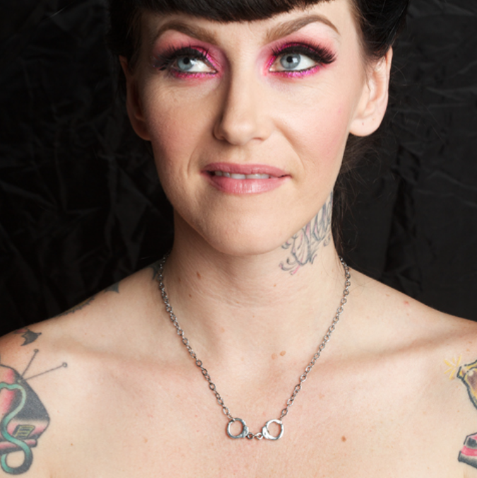 Femme Metale Cuff Me Handcuffs Sterling Silver Necklace