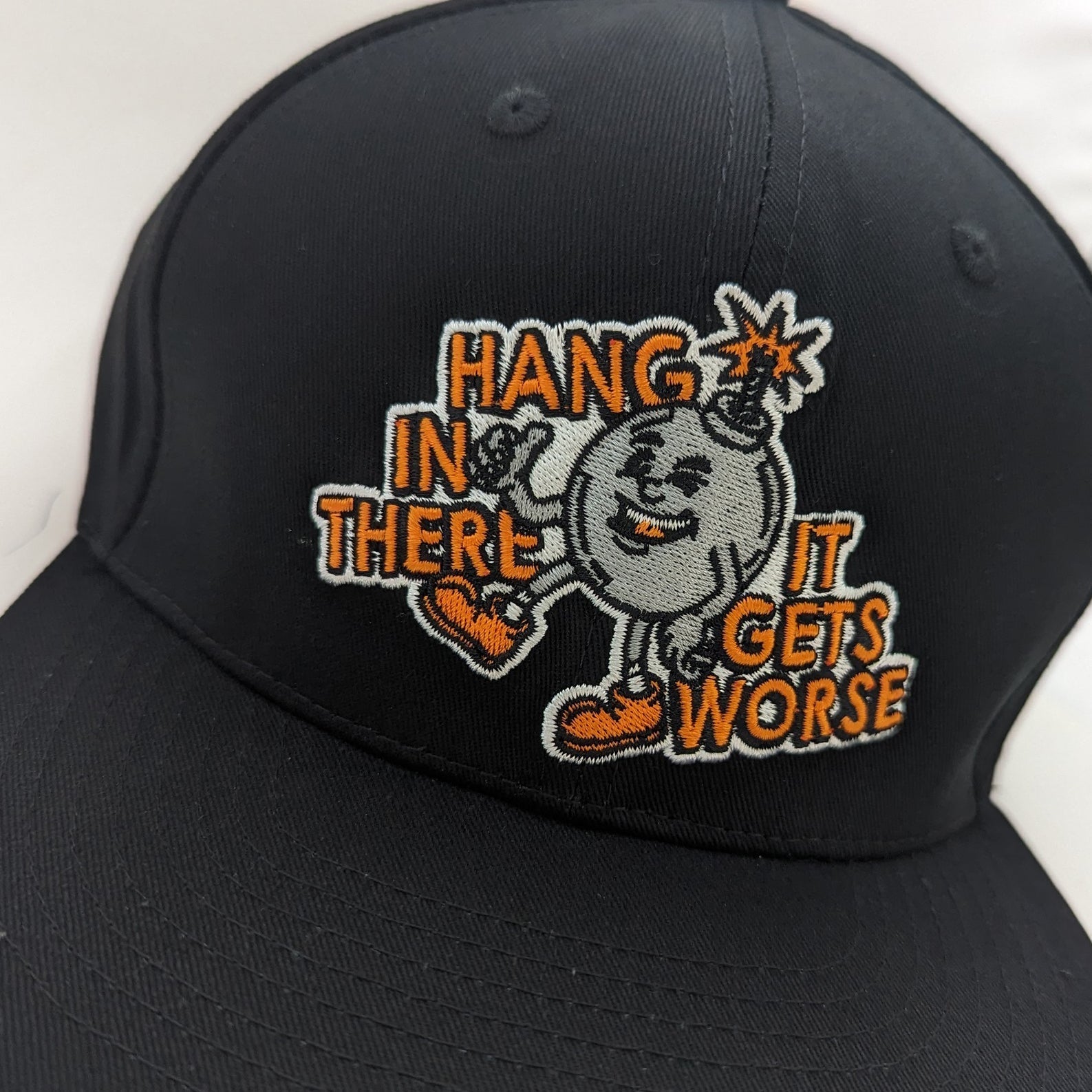 Original Underground Hang In There It Gets Worse Black Flatbill Cap