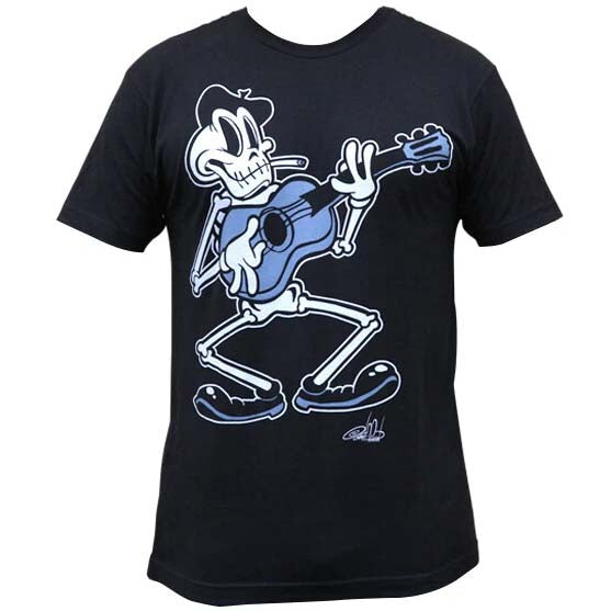 Lowbrow Art Happy Recluse Skeleton Black Tee