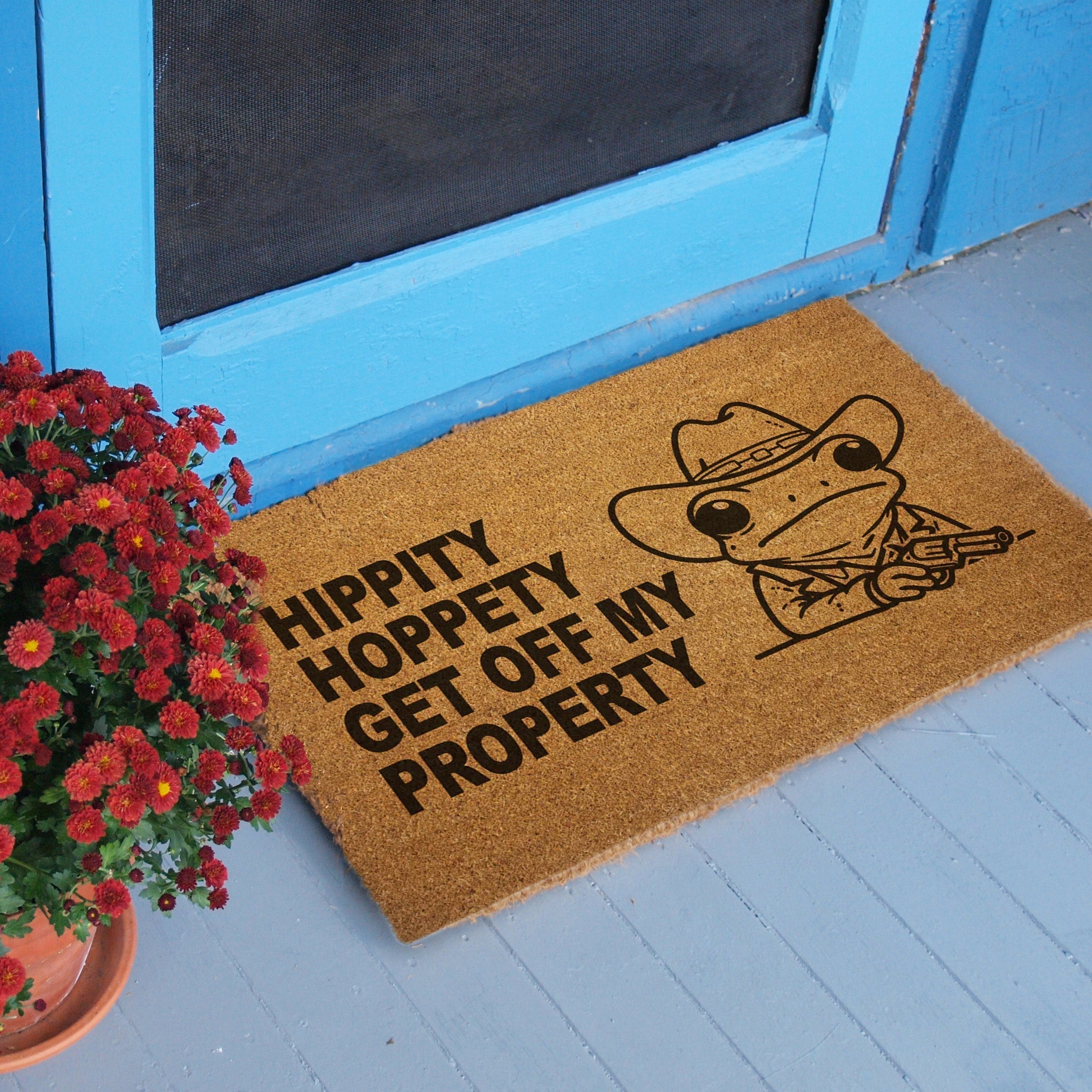Original Underground Hippity Hoppety Get Off My Property Door Mat