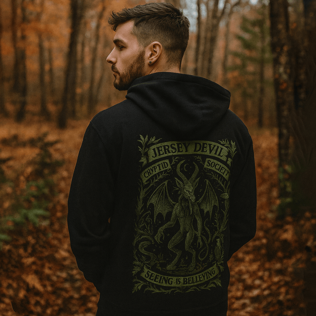 Original Underground Jersey Devil Cryptid Society Zip Up Hoodie