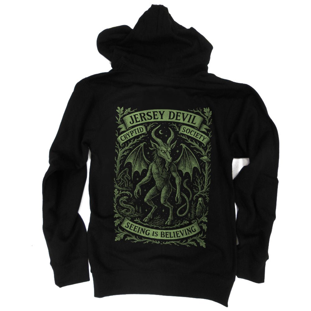 Original Underground Jersey Devil Cryptid Society Zip Up Hoodie