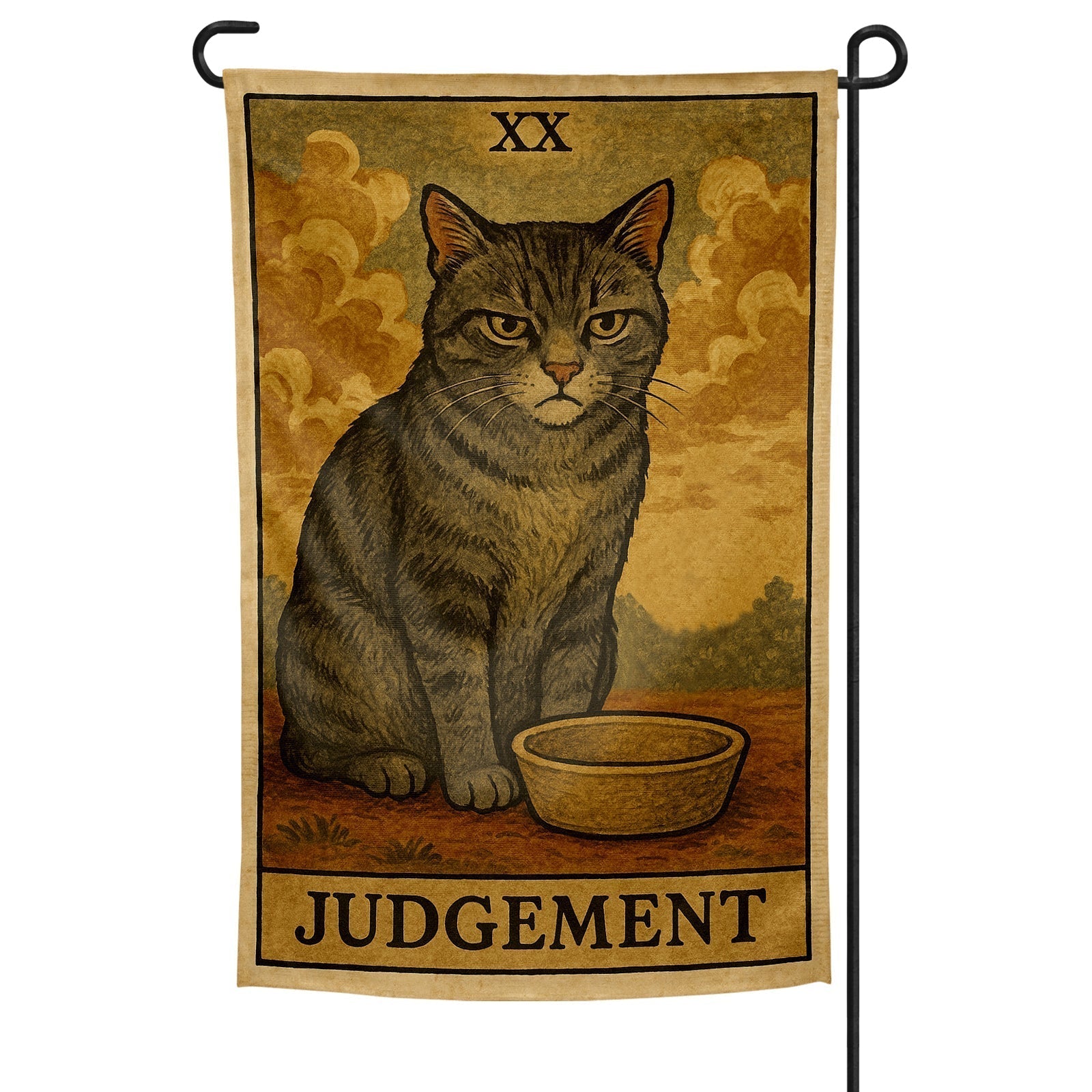 Original Underground Judgement Cat Tarot Garden Flag