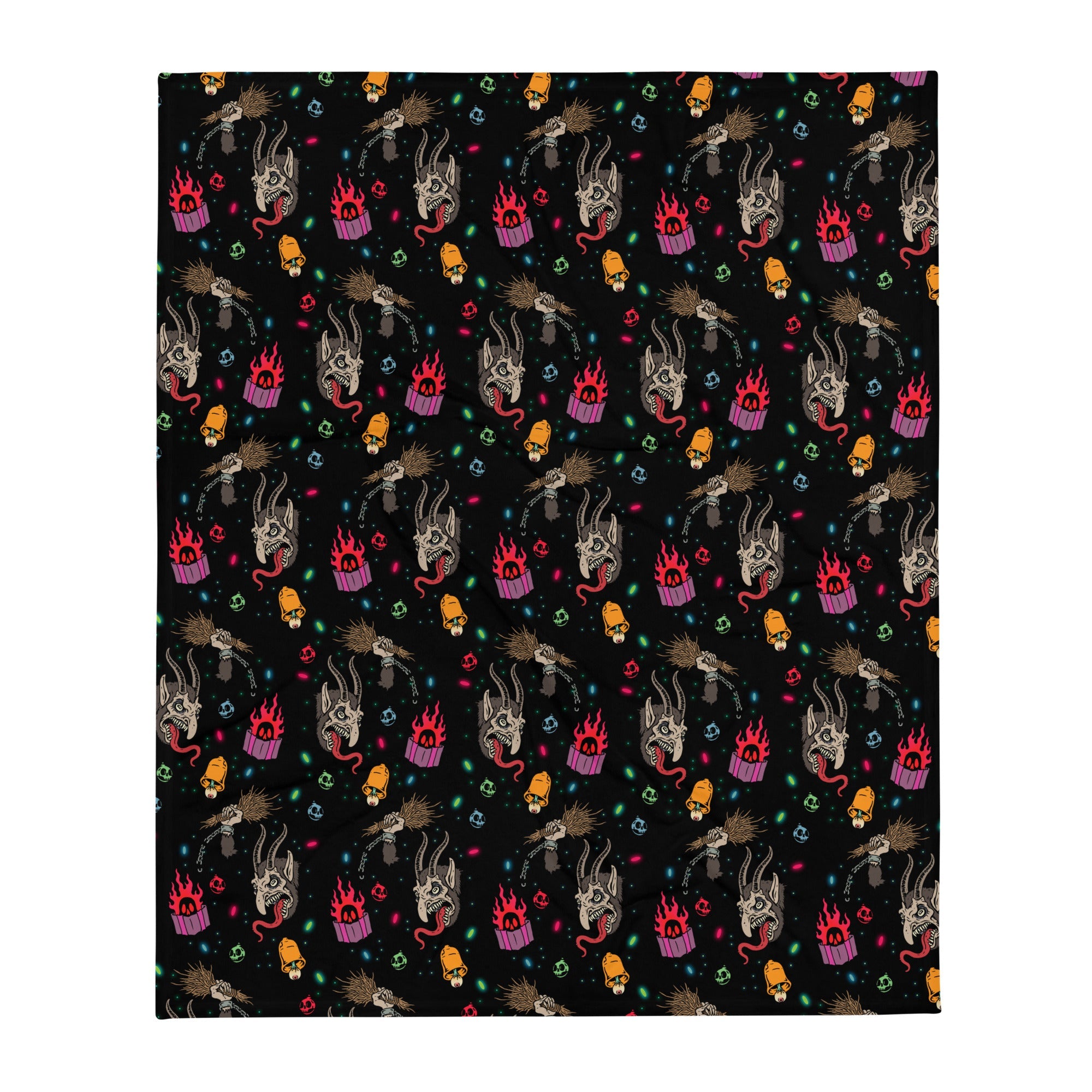 Murder Apparel Merry Krampus Throw Blanket