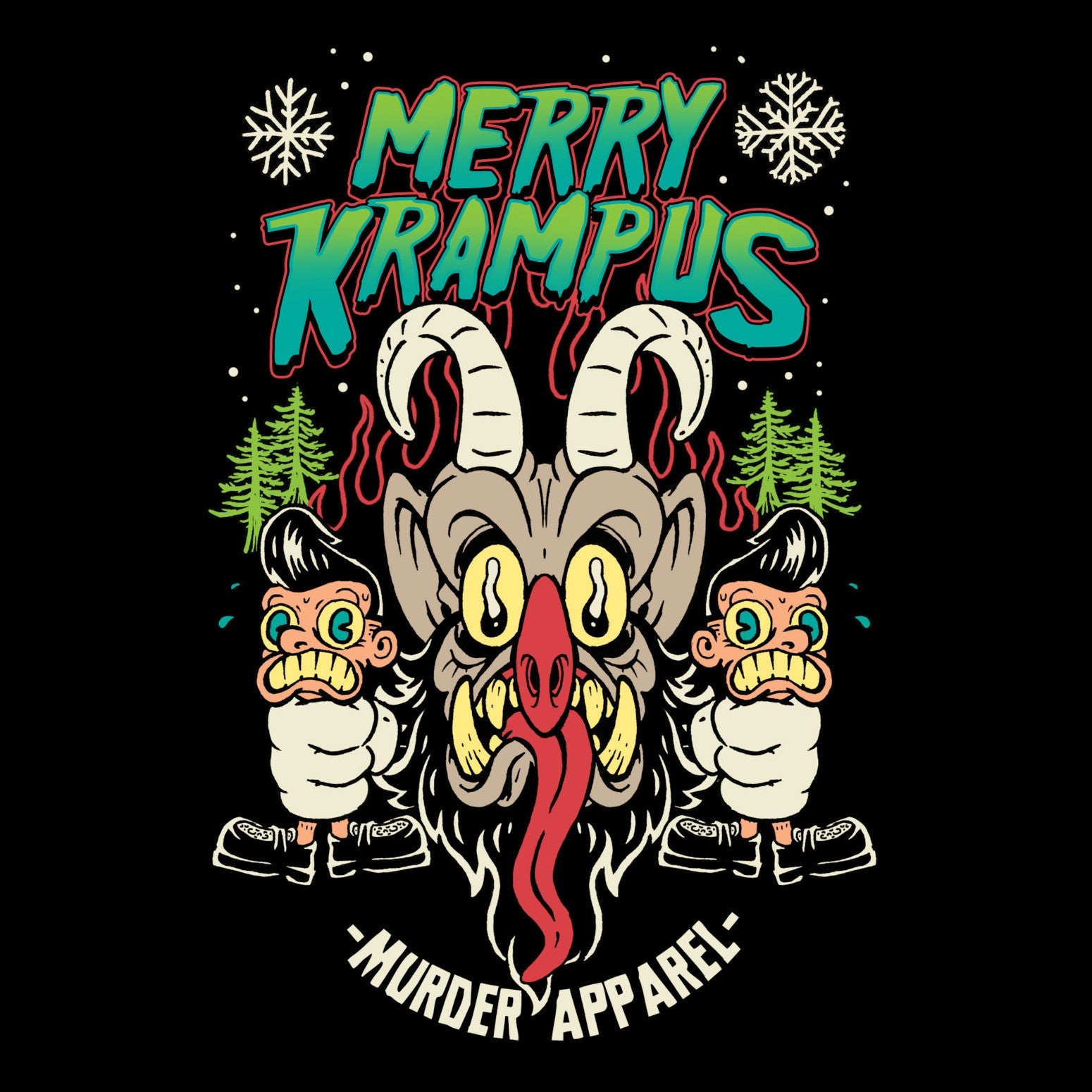 Murder Apparel Merry Krampus Retro Neon T-Shirt