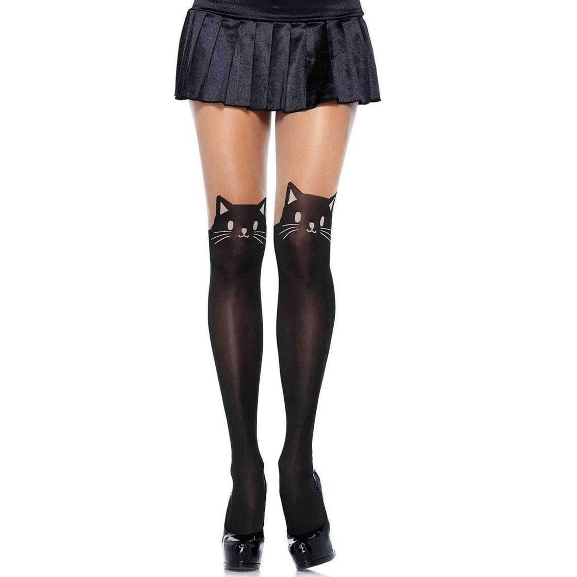 Leg Avenue Kura Black Cat Thigh High Stockings