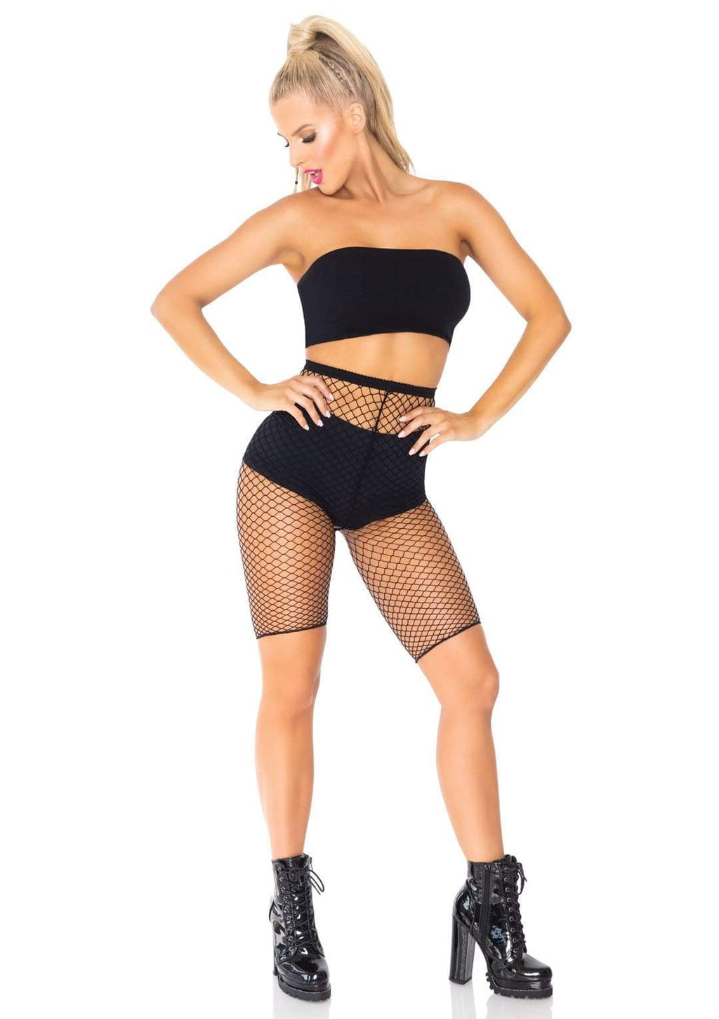 Leg Avenue Troublemaker Fishnet Biker Shorts