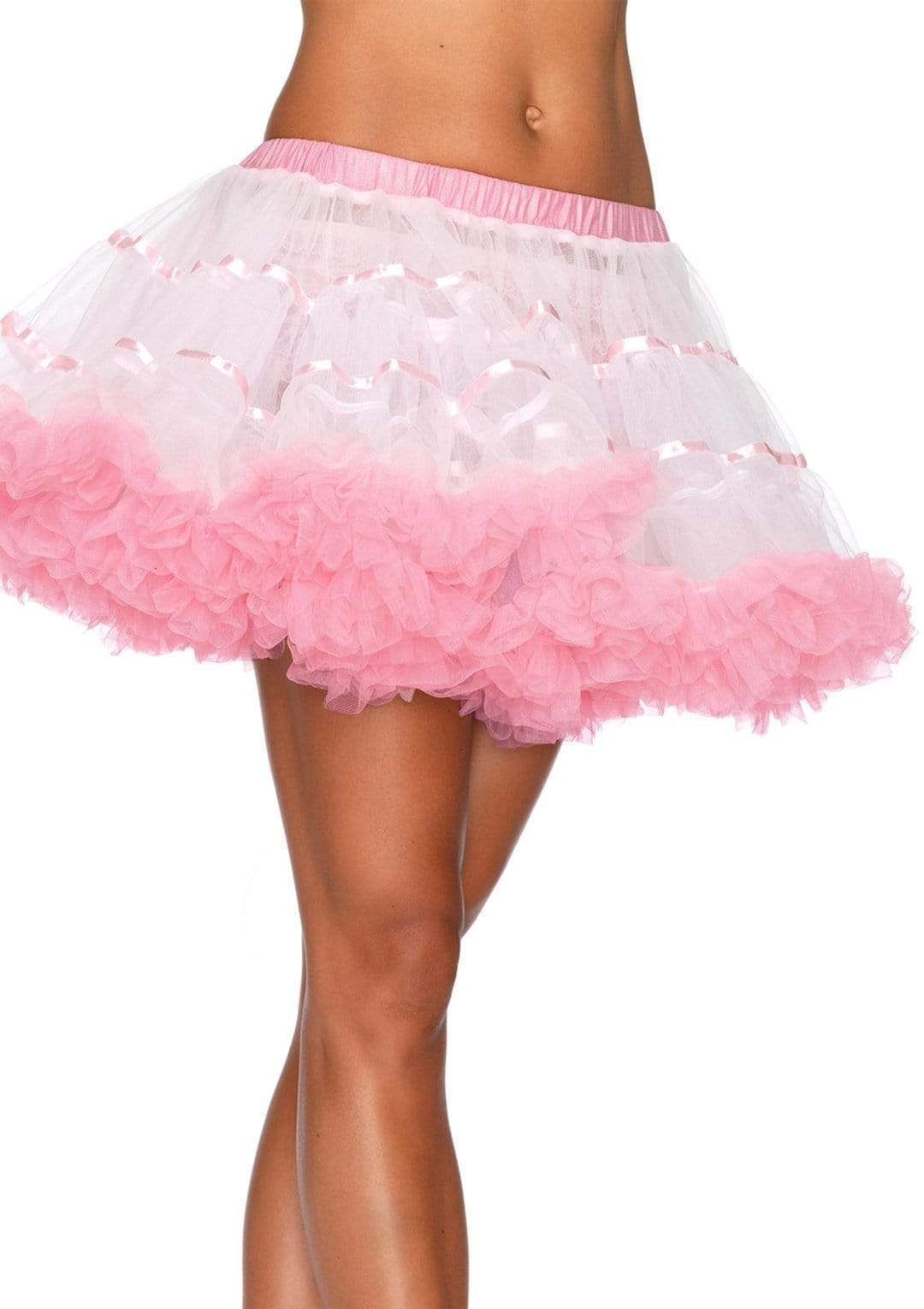 Leg Avenue Layered Satin Striped Tulle Petticoat Skirt