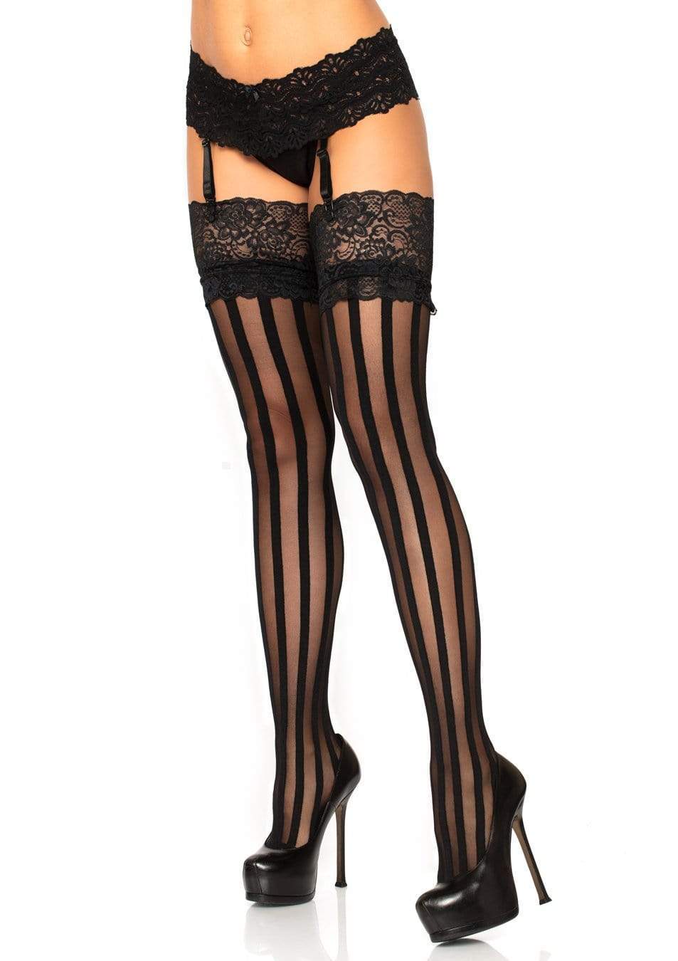Leg Avenue Blaire Stripe Thigh High Stockings